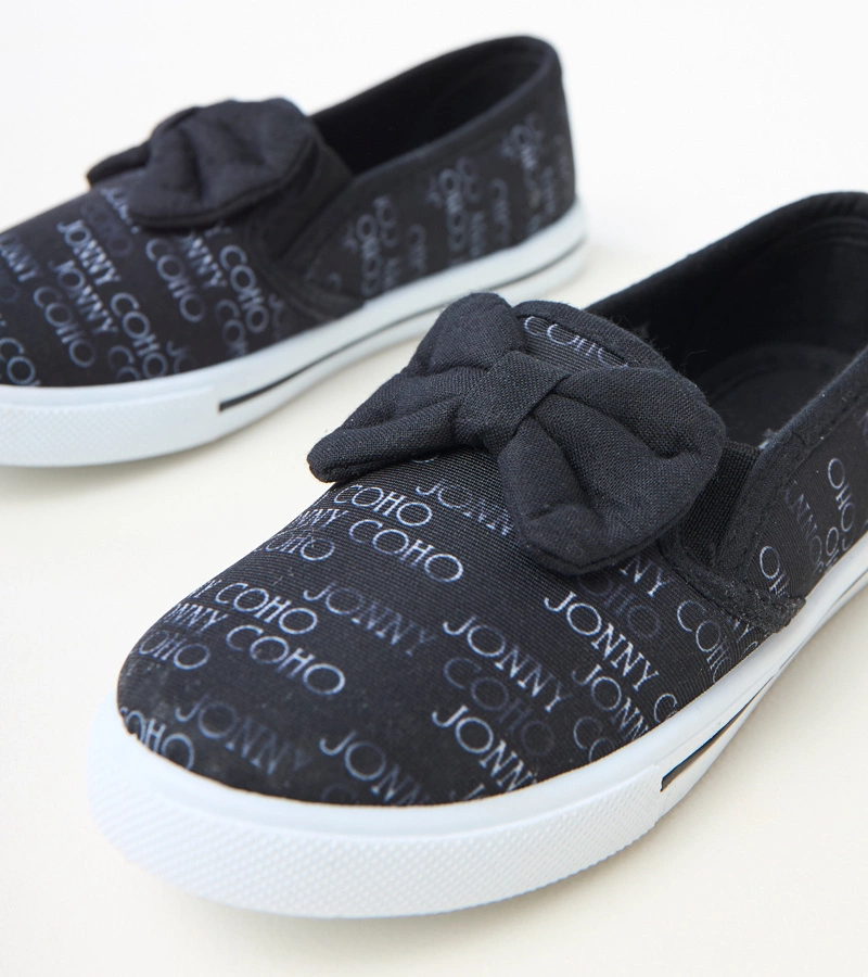 Czarne tenisówki dziecięce z kokardką Missi