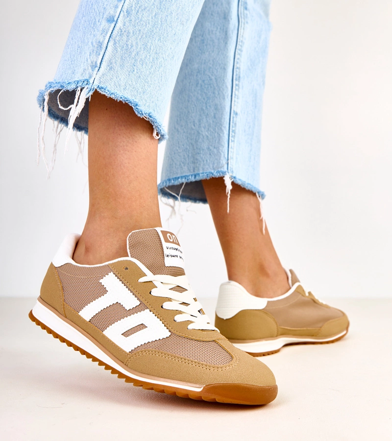 Zielone sneakersy sportowe z białymi elementami Ainslie