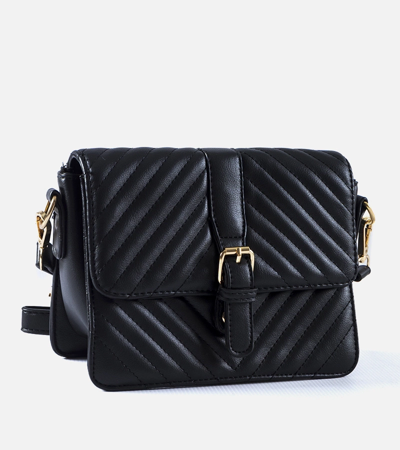 Czarna pikowana listonoszka Virgilio