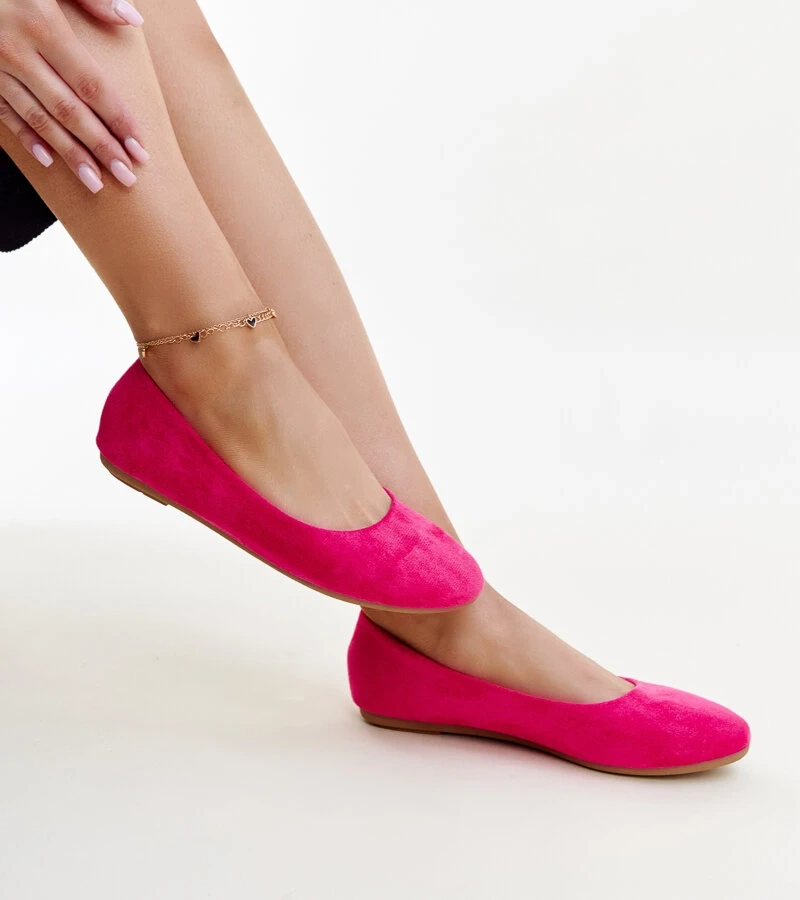 Różowe baleriny z eko zamszu Jala