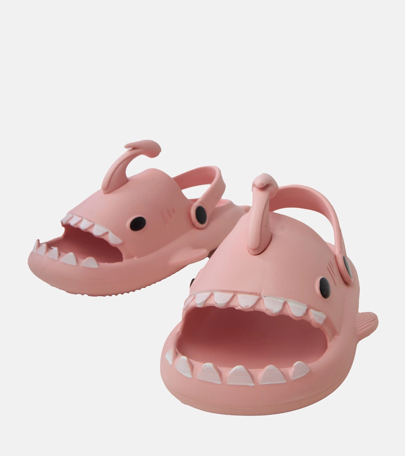 Różowe klapki dziecięce z motywem rekina Tossi