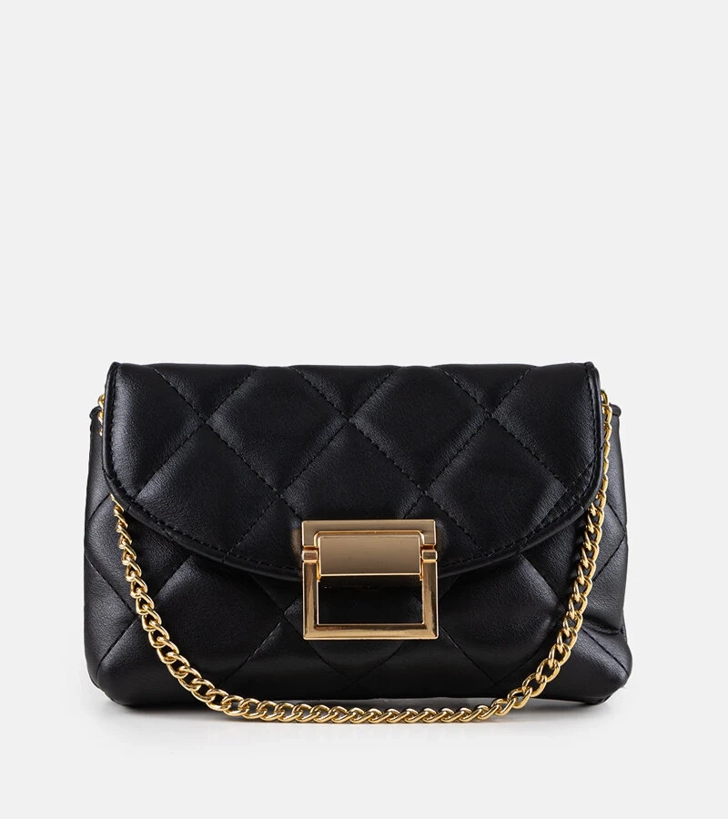 Czarna mała pikowana torebka Vermilion