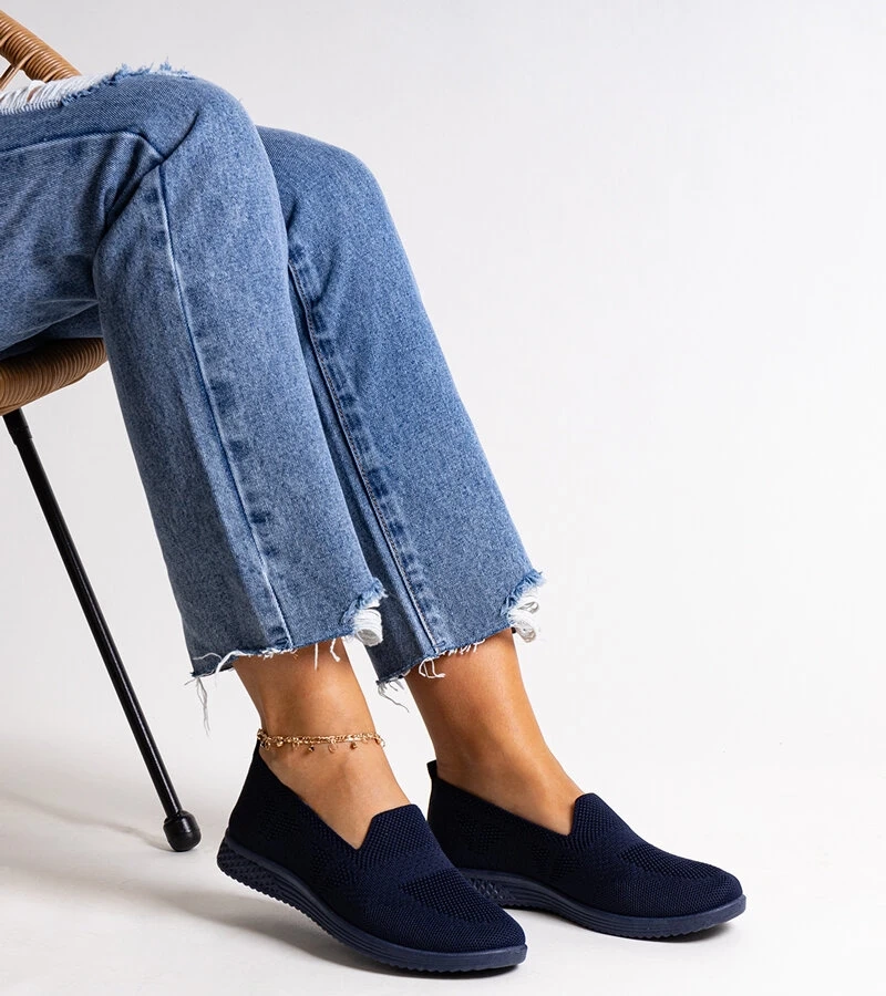 Granatowe wsuwane tenisówki Abadly