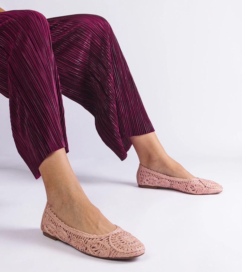 Różowe balerinki plecione Salinela