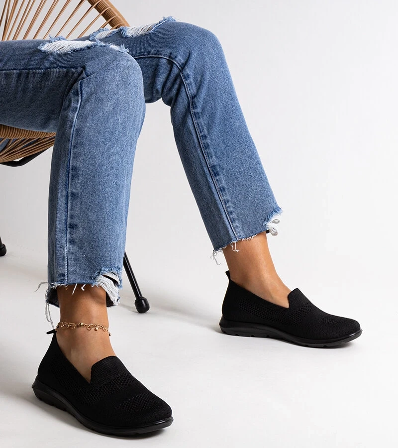 Czarne tenisówki na piankowej podeszwie Rahima