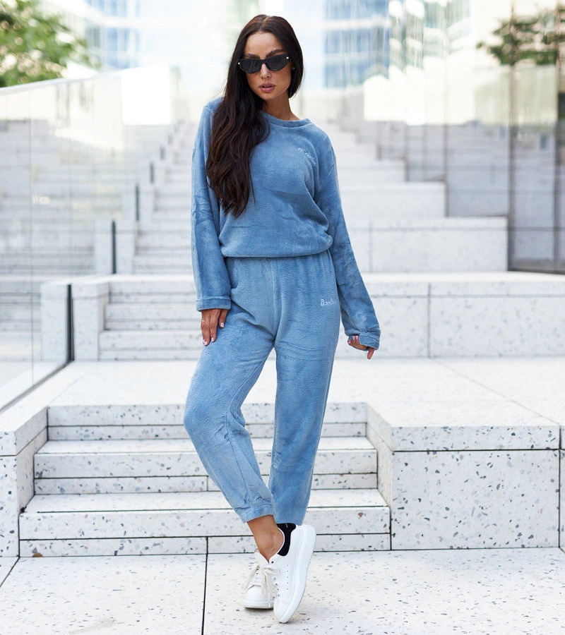 Niebieski polarowy komplet dresowy Vachon