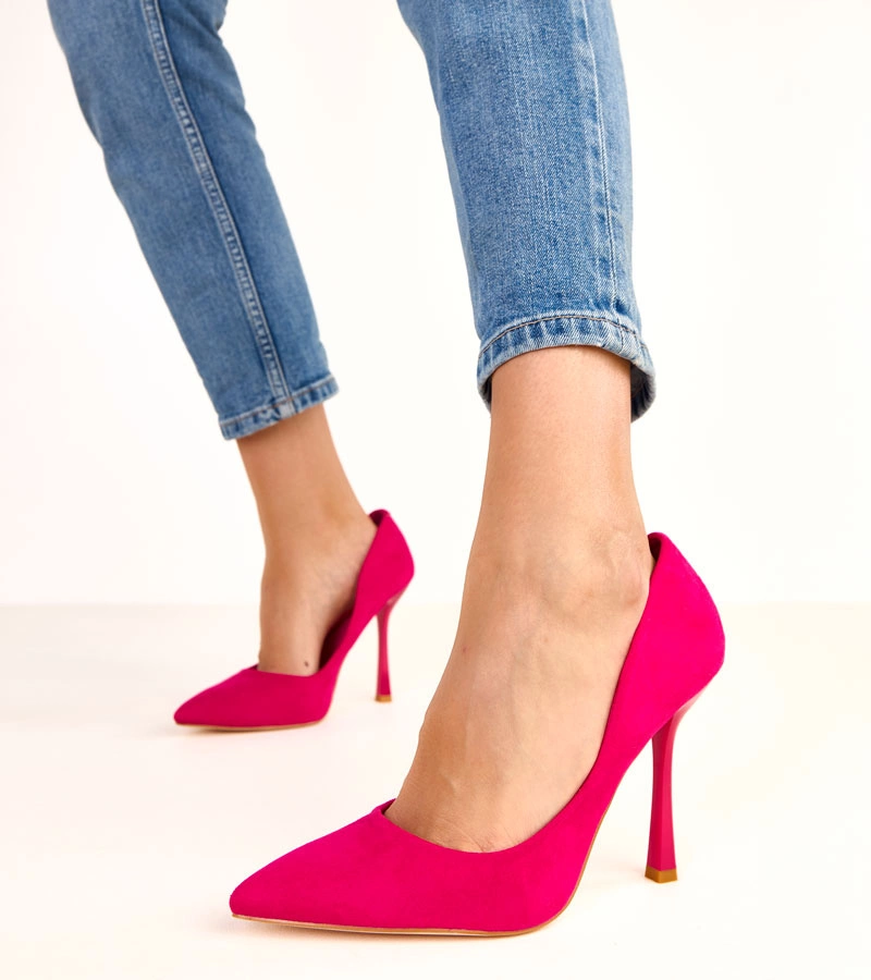 Różowe szpilki z ekozamszu Alexa