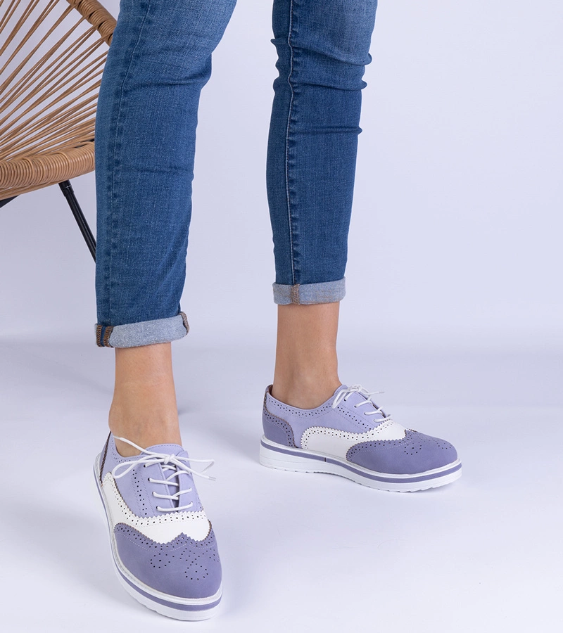 Fioletowe klasyczne półbuty oksfordki Toddi