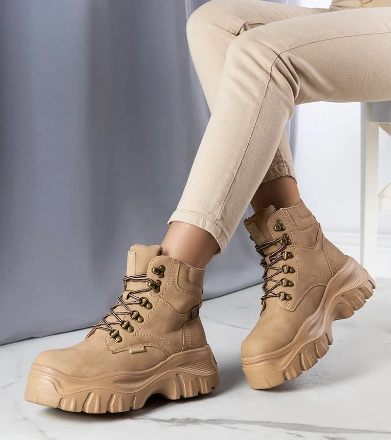 Beżowe traperki Big Star KK274366