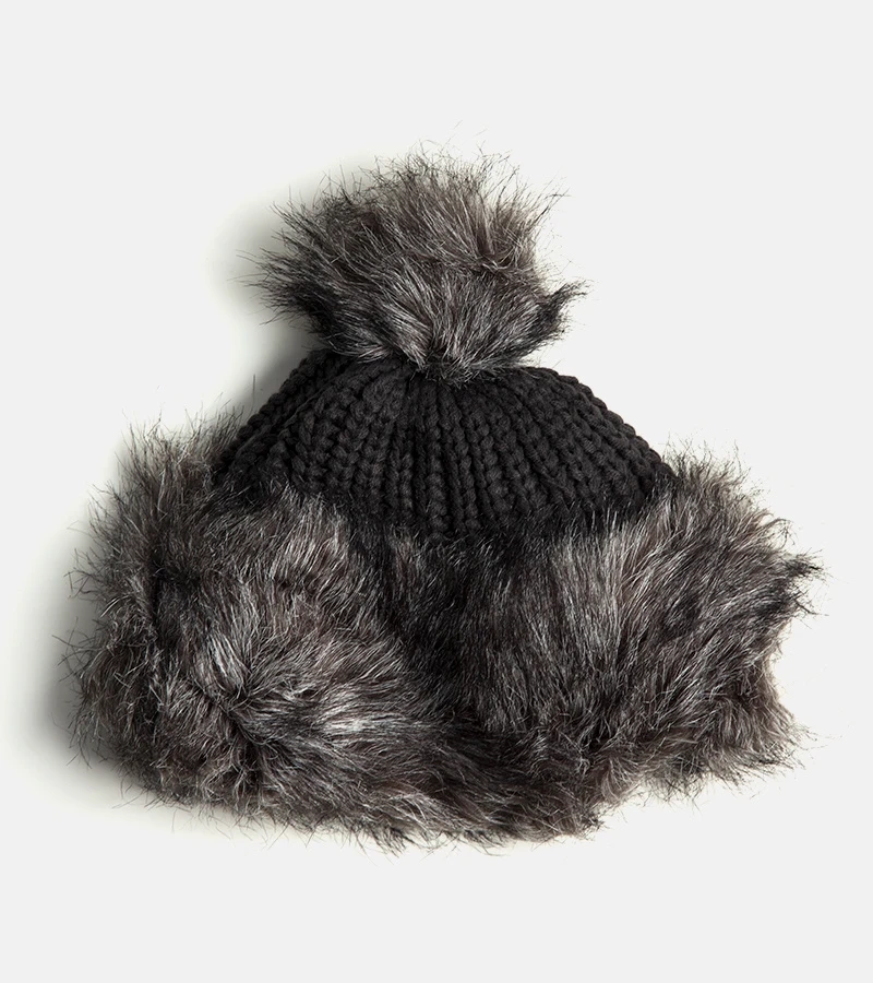 Szara czapka z pomponem Leola