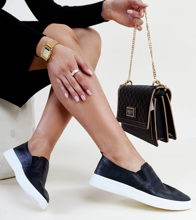 Czarne wsuwane tenisówki Hilal