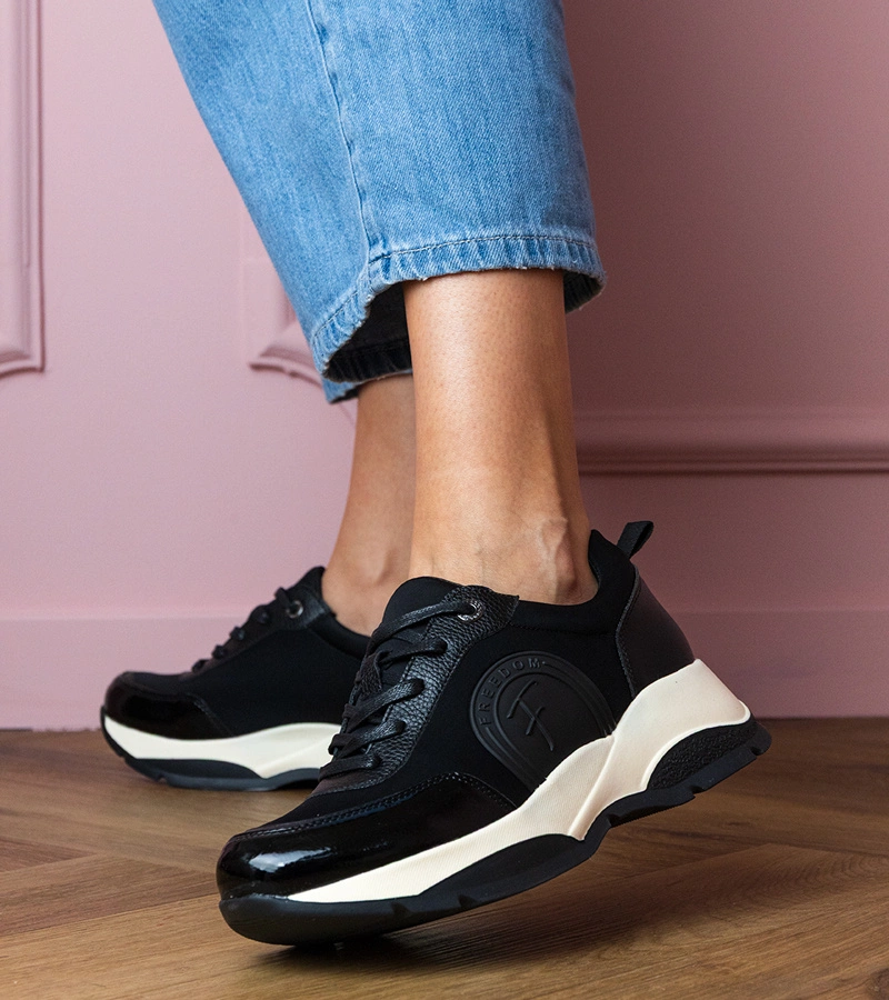 Czarne sportowe sneakersy damskie Wener