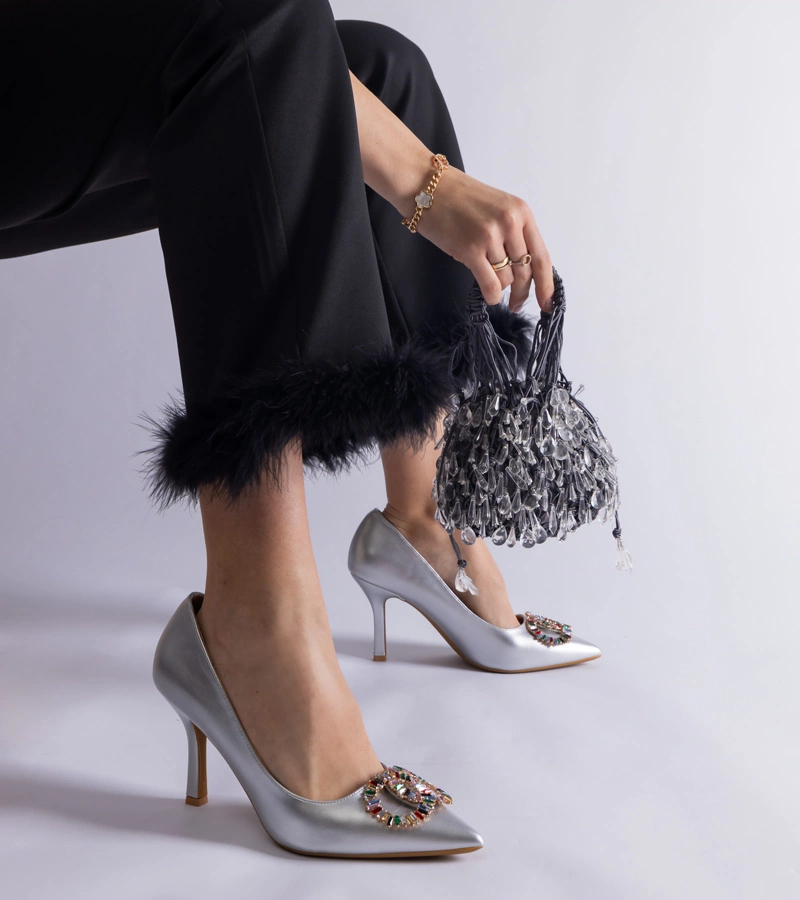 Srebrne szpilki zdobione kolorowymi cyrkoniami Callsa