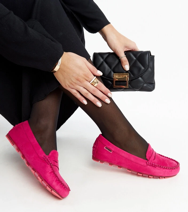 Ciemnoróżowe zamszowe mokasyny Nafisah