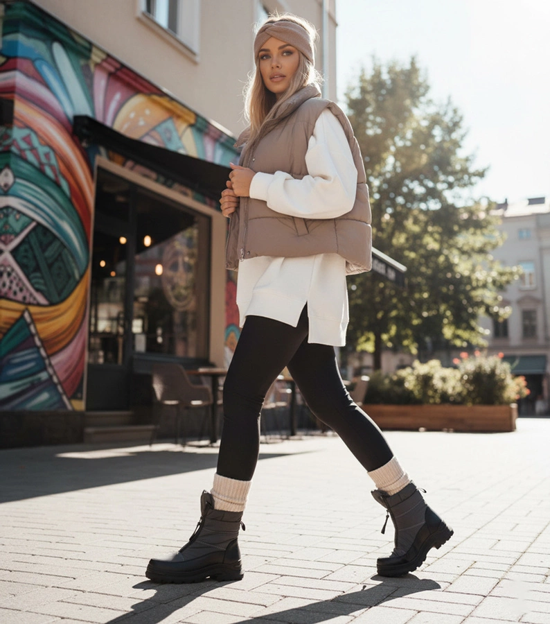 Szare śniegowce na suwak Hina