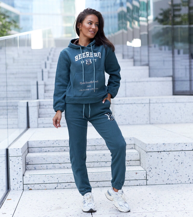 Zielony polarowy komplet dresowy Beerbro