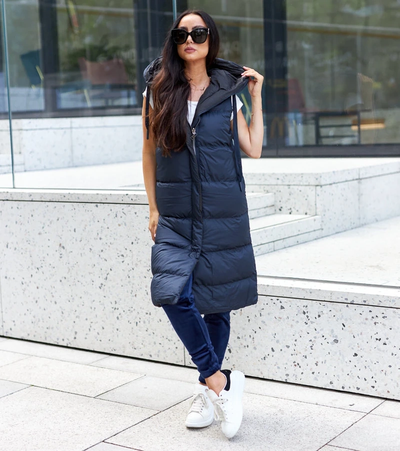 Granatowo-czarna dwustronna kamizelka Sopra