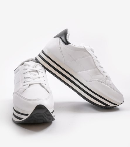 Białe modne damskie obuwie sportowe 230-3