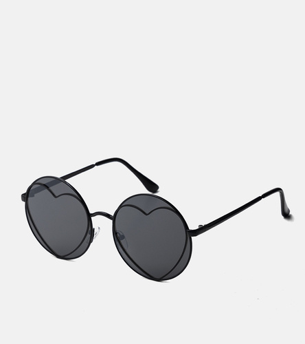Czarne okrągłe okulary przeciwsłoneczne Taunya 