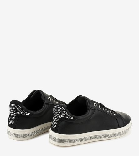 Czarne sneakersy trampki zdobione 1152-Y