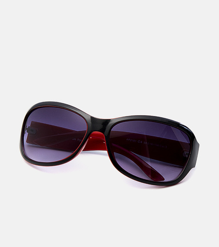 Czarno czerwone okulary przeciwsłoneczne Mello