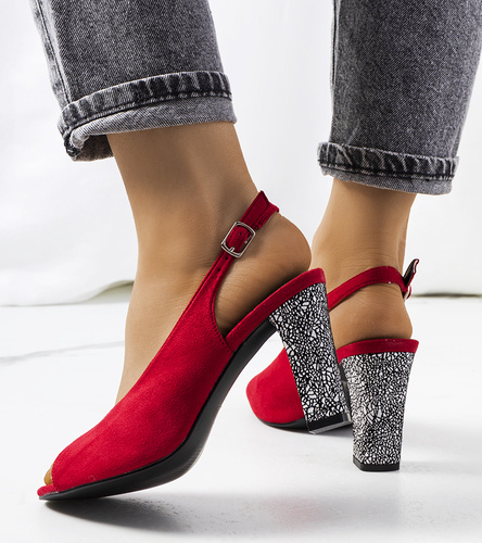 Czerwone zamszowe sandały Bonnie 