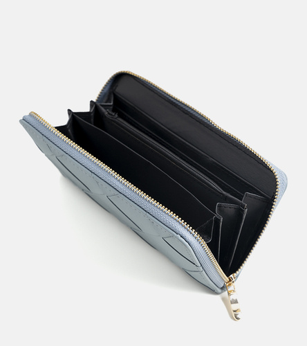 Niebieski matowy portfel Bennett