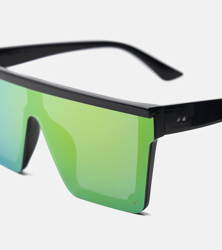 Zielone okulary Shield przeciwsłoneczne Weldo