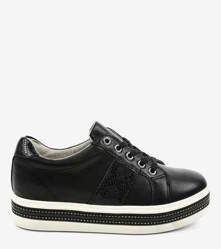 Czarne obuwie sportowe sneakersy HQ996